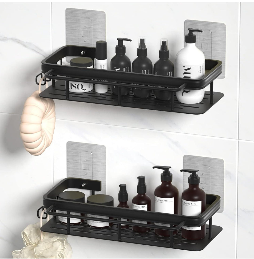 Premium Self-Adhesive Multipurpose Rack – Rust-Proof High Quality Metal Bathroom & Kitchen Organizer (Set of 2)