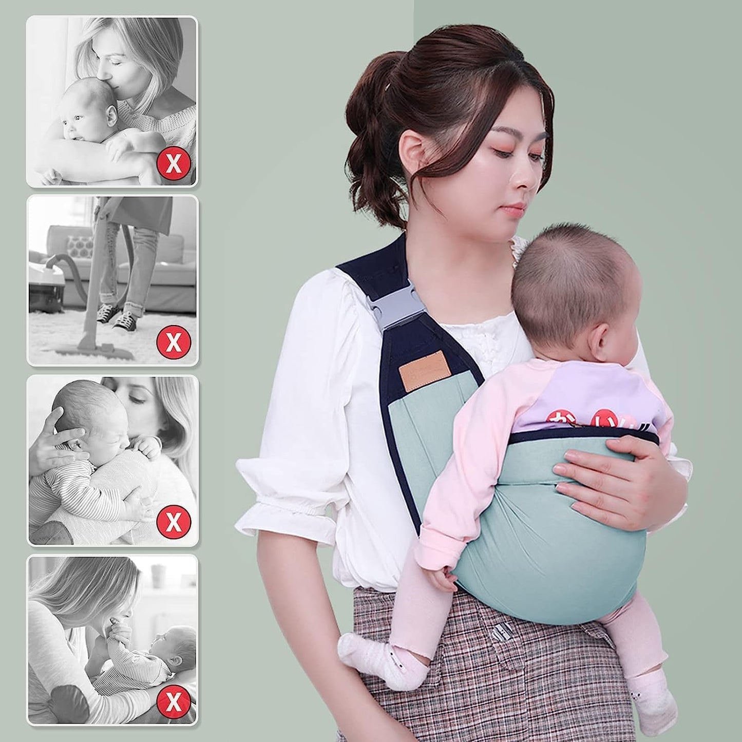 Baby Carrier Newborn to ToBreathable Baby Sling Carrier for Newborn to Toddler | 3D Mesh Cotton Wrap | Adjustable, Lightweight & Hands-Free for Moms & Dads (0-2 Years)