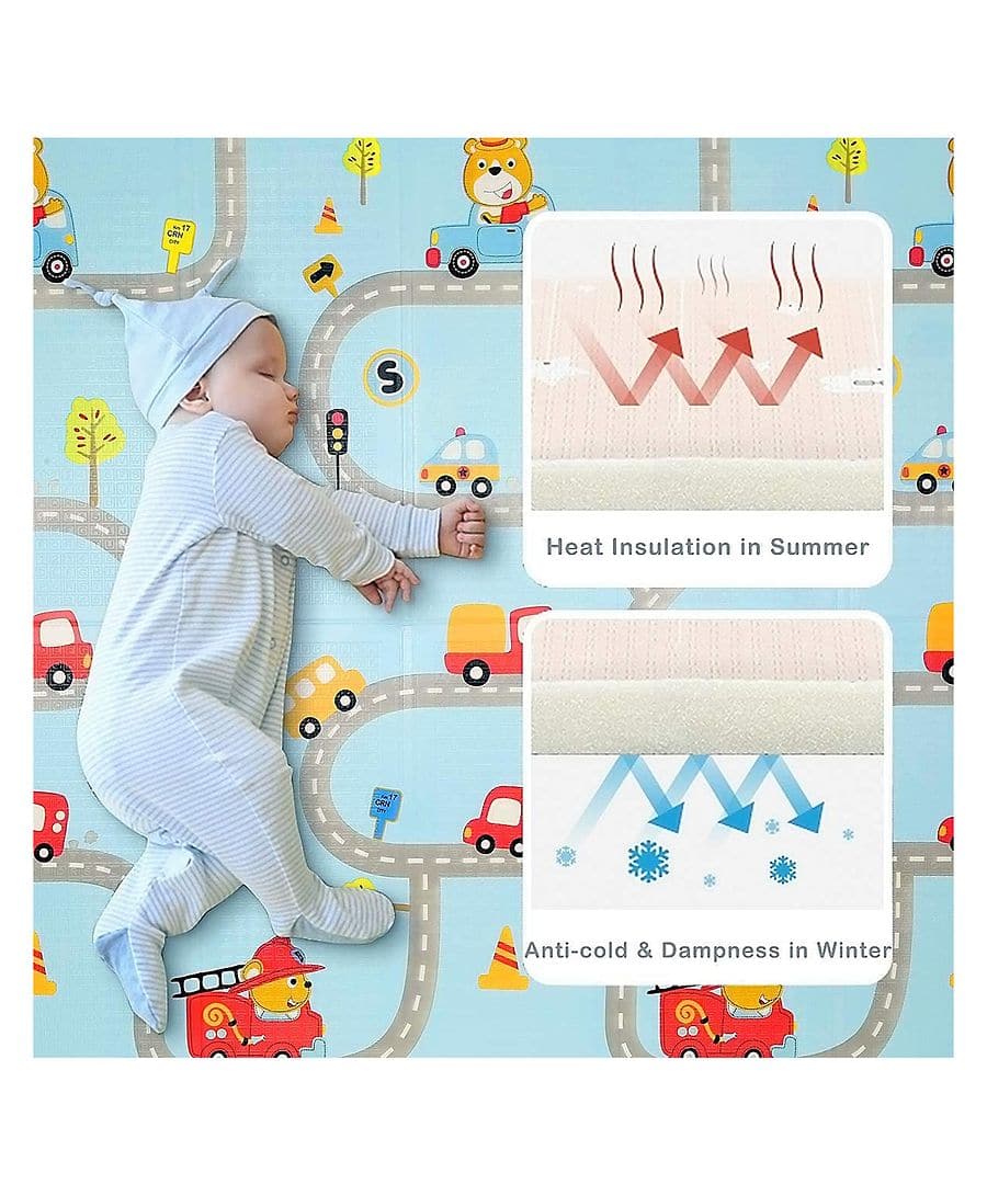 Waterproof & Foldable Baby Crawling Play Mat | Reversible, BPA-Free XPE Foam