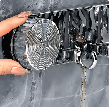 Self-Adhesive Plastic Wall Hook Rack | 6-Hook Organizer No Drill No Mess