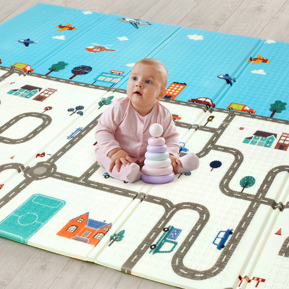 Waterproof & Foldable Baby Crawling Play Mat | Reversible, BPA-Free XPE Foam