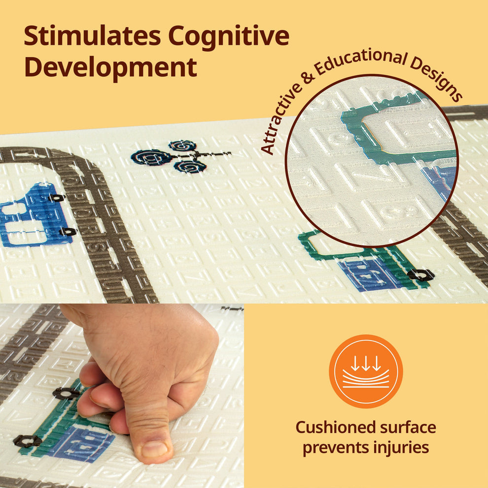 Waterproof & Foldable Baby Crawling Play Mat | Reversible, BPA-Free XPE Foam