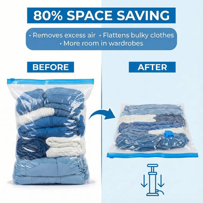 Electric Vacuum Storage Bags for Clothes & Blankets – Reusable Travel & Wardrobe Space Saver (Pack of 5)