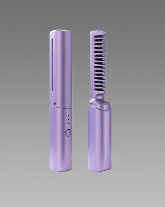 Havenix™ Meneflix Cordless Mini Hair Straightener | Rechargeable Hot Comb for Quick Styling On-the-Go (Up to 200°C)