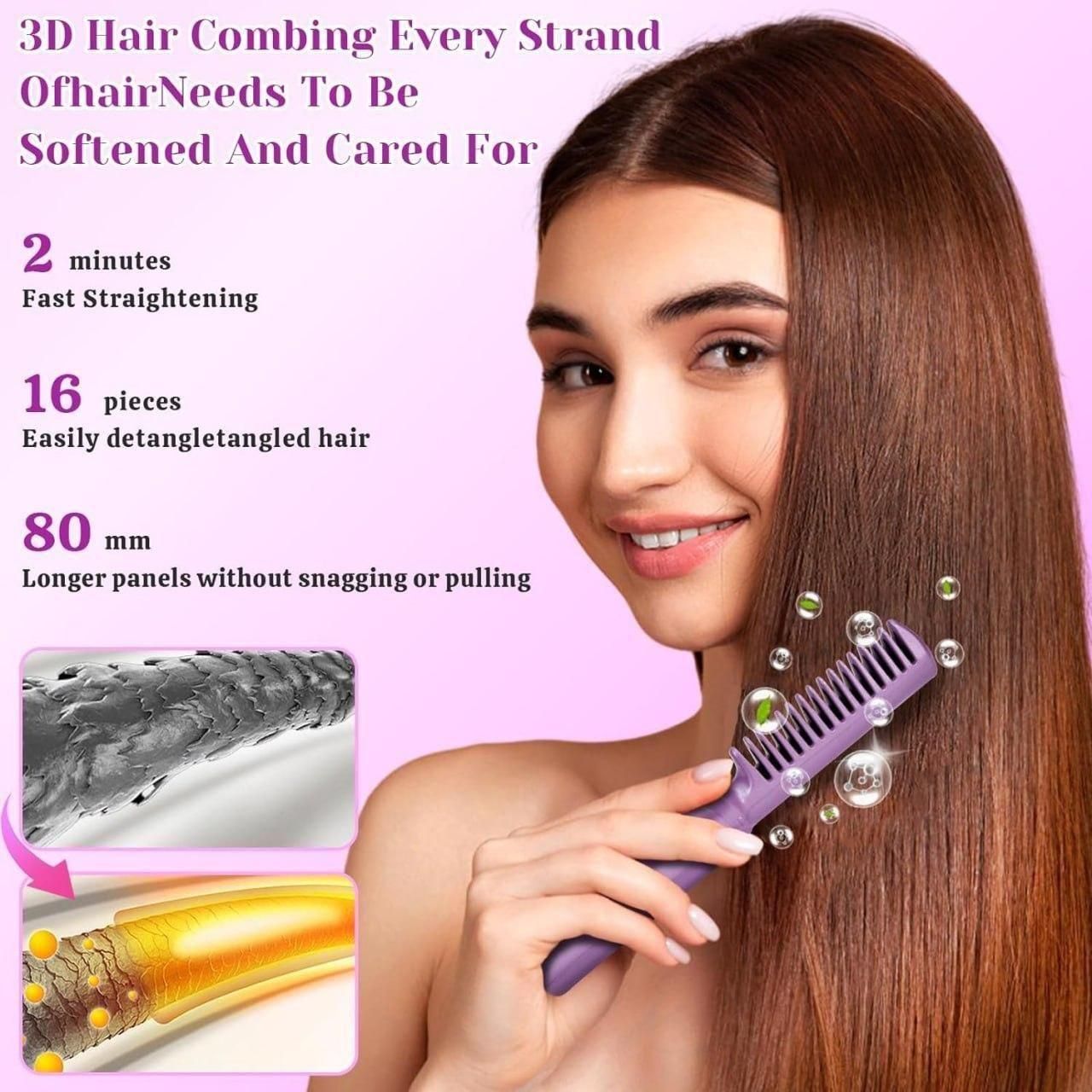Havenix™ Meneflix Cordless Mini Hair Straightener | Rechargeable Hot Comb for Quick Styling On-the-Go (Up to 200°C)
