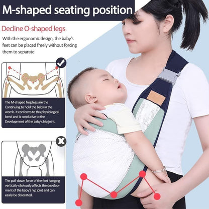 Baby Carrier Newborn to ToBreathable Baby Sling Carrier for Newborn to Toddler | 3D Mesh Cotton Wrap | Adjustable, Lightweight & Hands-Free for Moms & Dads (0-2 Years)