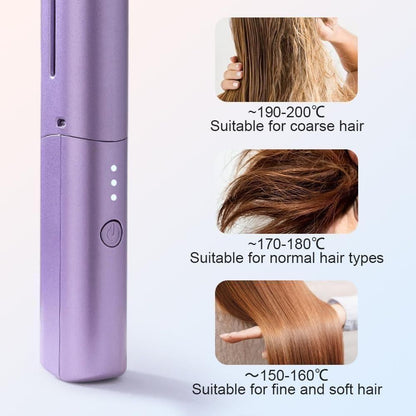 Havenix™ Meneflix Cordless Mini Hair Straightener | Rechargeable Hot Comb for Quick Styling On-the-Go (Up to 200°C)