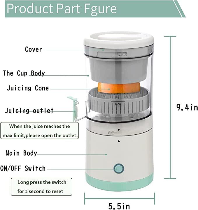 USB Rechargeable Electric Citrus Juicer – Portable, Compact & Easy to Use | 360° Juice Extraction