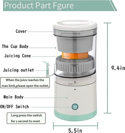 USB Rechargeable Electric Citrus Juicer – Portable, Compact & Easy to Use | 360° Juice Extraction