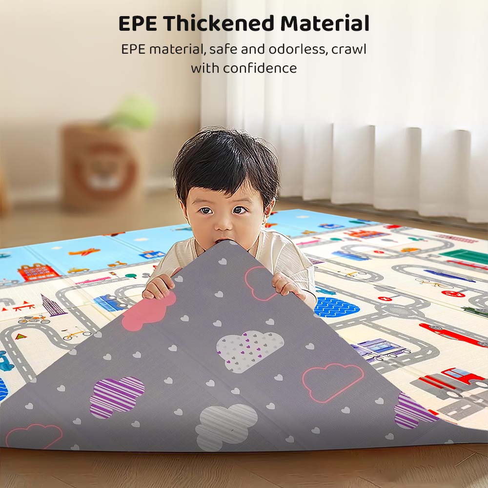 Waterproof & Foldable Baby Crawling Play Mat | Reversible, BPA-Free XPE Foam