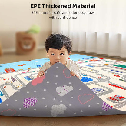Waterproof & Foldable Baby Crawling Play Mat | Reversible, BPA-Free XPE Foam