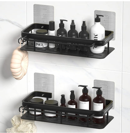 Premium Self-Adhesive Multipurpose Rack – Rust-Proof High Quality Metal Bathroom & Kitchen Organizer (Set of 2)