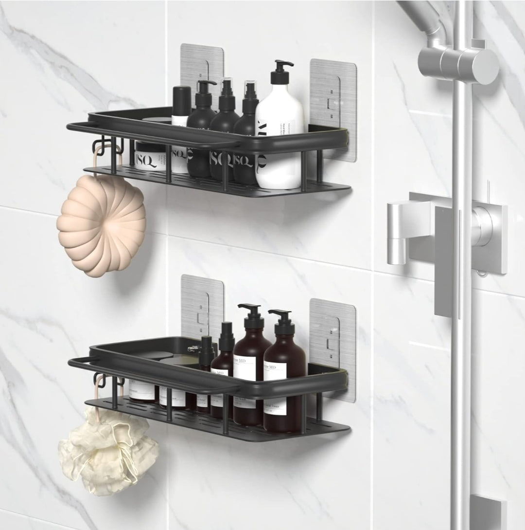 Premium Self-Adhesive Multipurpose Rack – Rust-Proof High Quality Metal Bathroom & Kitchen Organizer (Set of 2)