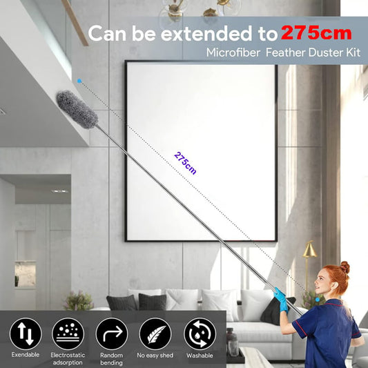 Retractable Washable Curved Microfiber Duster