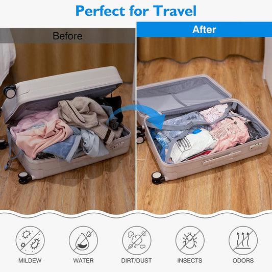 Vacuum Storage Bags for Clothes & Blankets – Reusable Travel & Wardrobe Space Saver (Pack of 5)